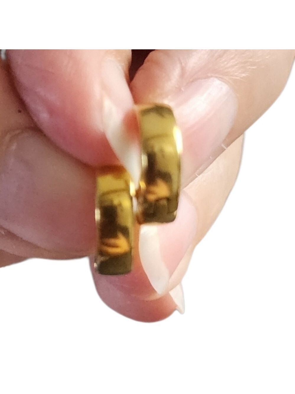 Gold Hoop Huggie Earrings